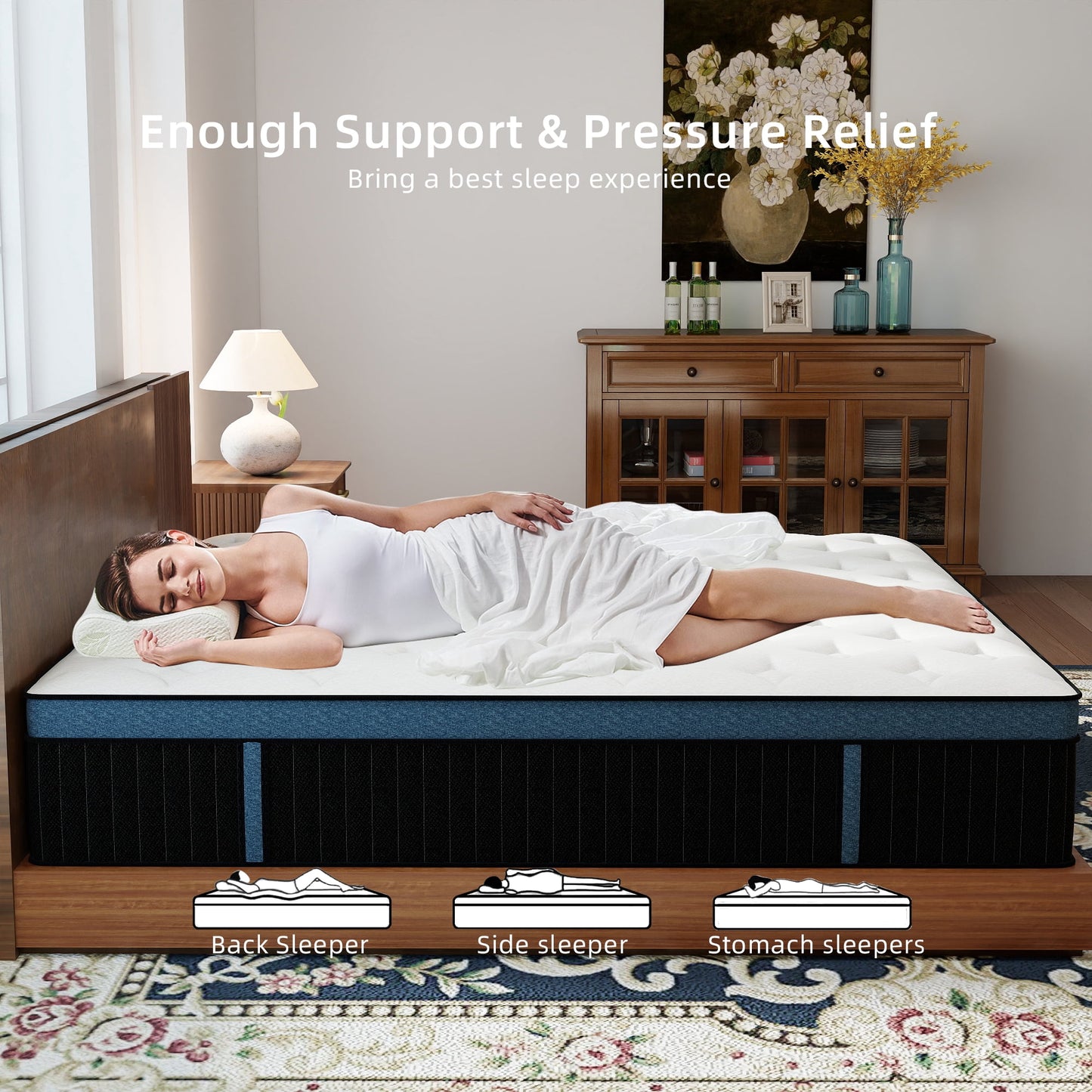 Abunitt 12/14 INCH TWIN FULL QUEEN KING MATTRESS MEDIUM COMFORT TWIN SIZE FOR ADULT HYBRID MATTRESS IN A BOX