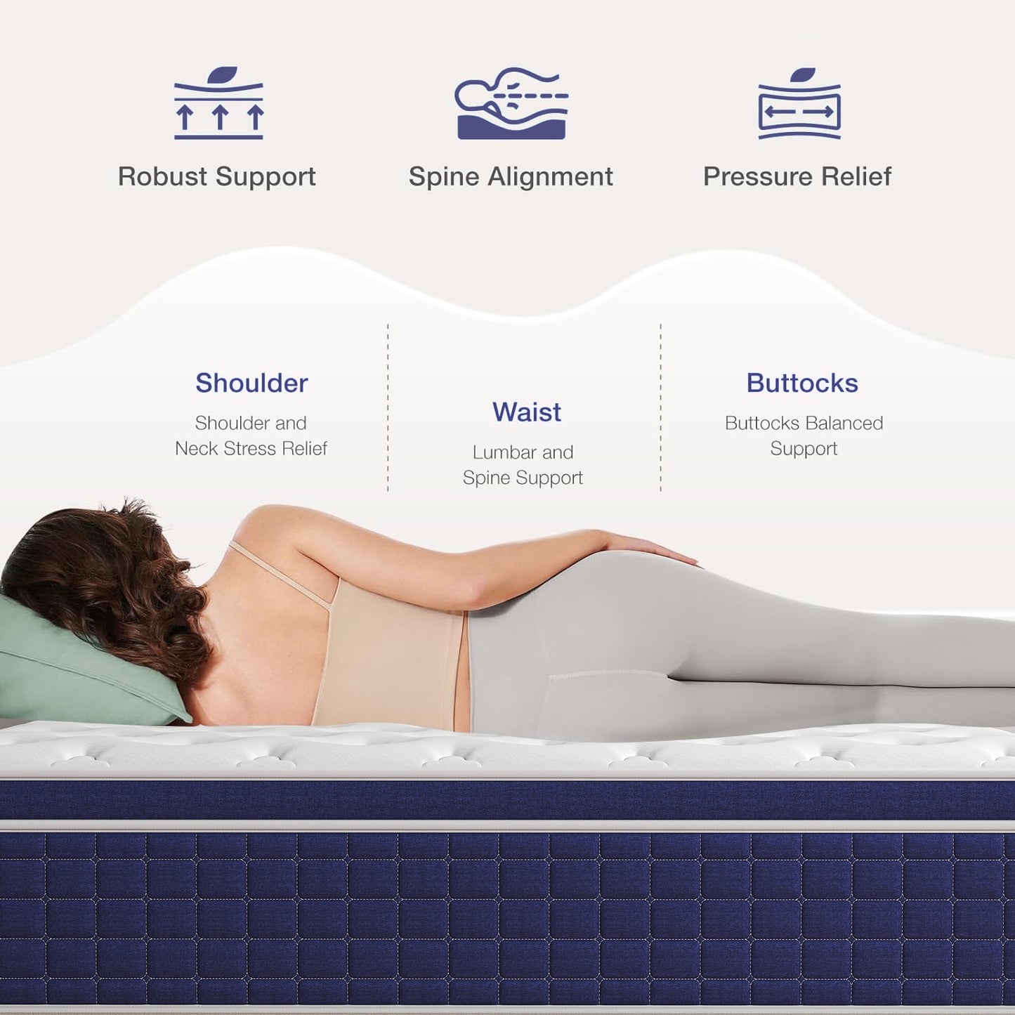 lemontalking 12/14 INCH TWIN FULL QUEEN KING MATTRESS ,HYBRID MATTRESSES MEDIUM FIRM IN A BOX