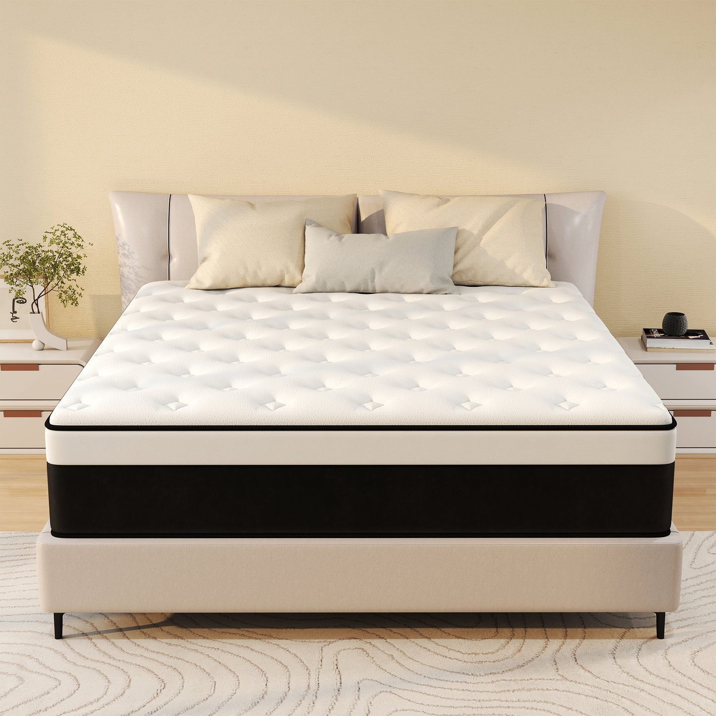 Kviwasha 10/12/14 INCH TWIN FULL QUEEN KING MATTRESS MEDIUM COMFORT TWIN SIZE FOR ADULT HYBRID MATTRESS IN A BOX