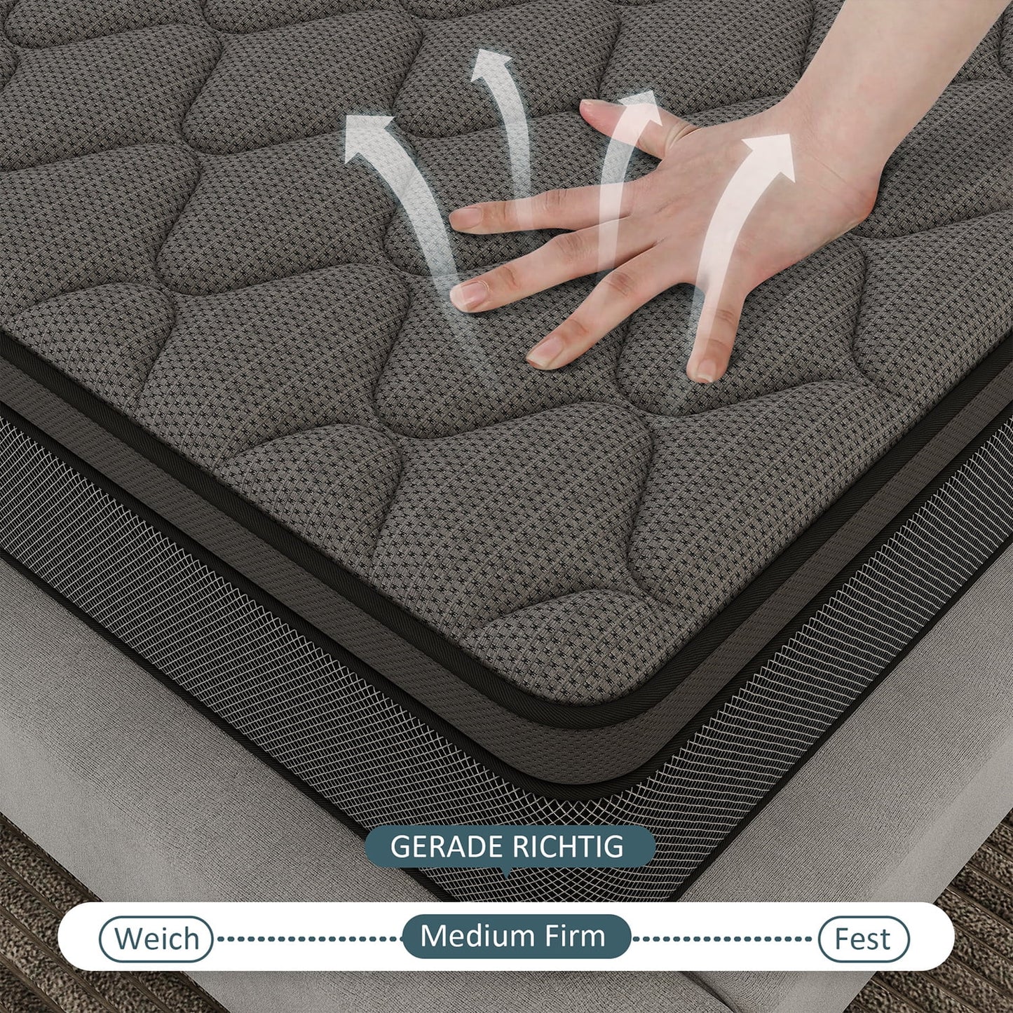 DalisTairy 12/14 INCH TWIN FULL QUEEN KING MATTRESS ,HYBRID MATTRESSES MEDIUM FIRM IN A BOX