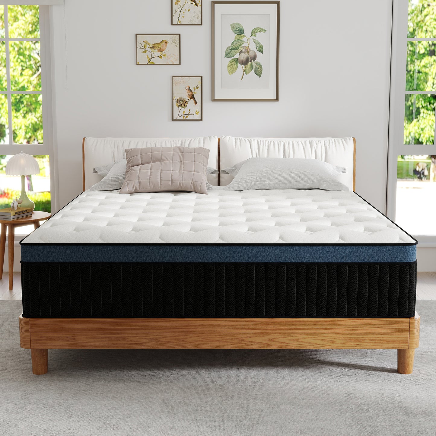 KVIWASHA TWIN FULL QUEEN KING MATTRESS 12/14 INCH MEMORY FOAM AND SPRING HYBRID MATTRESS IN A BOX PRESSURE RELIEF, BREATHABLE