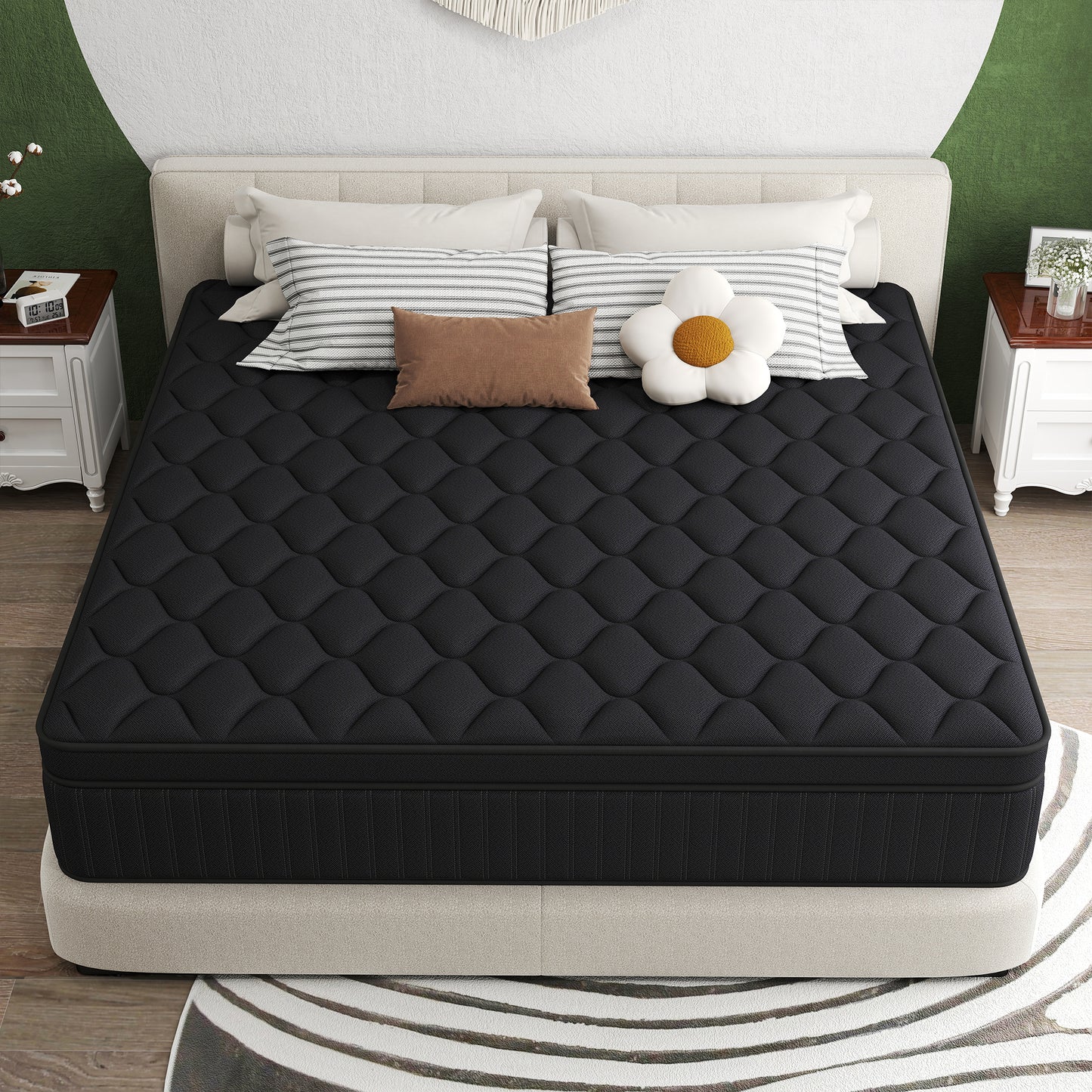 Kviwasha 12/14 INCH TWIN FULL QUEEN KING MATTRESS MEDIUM COMFORT TWIN SIZE FOR ADULT HYBRID MATTRESS IN A BOX