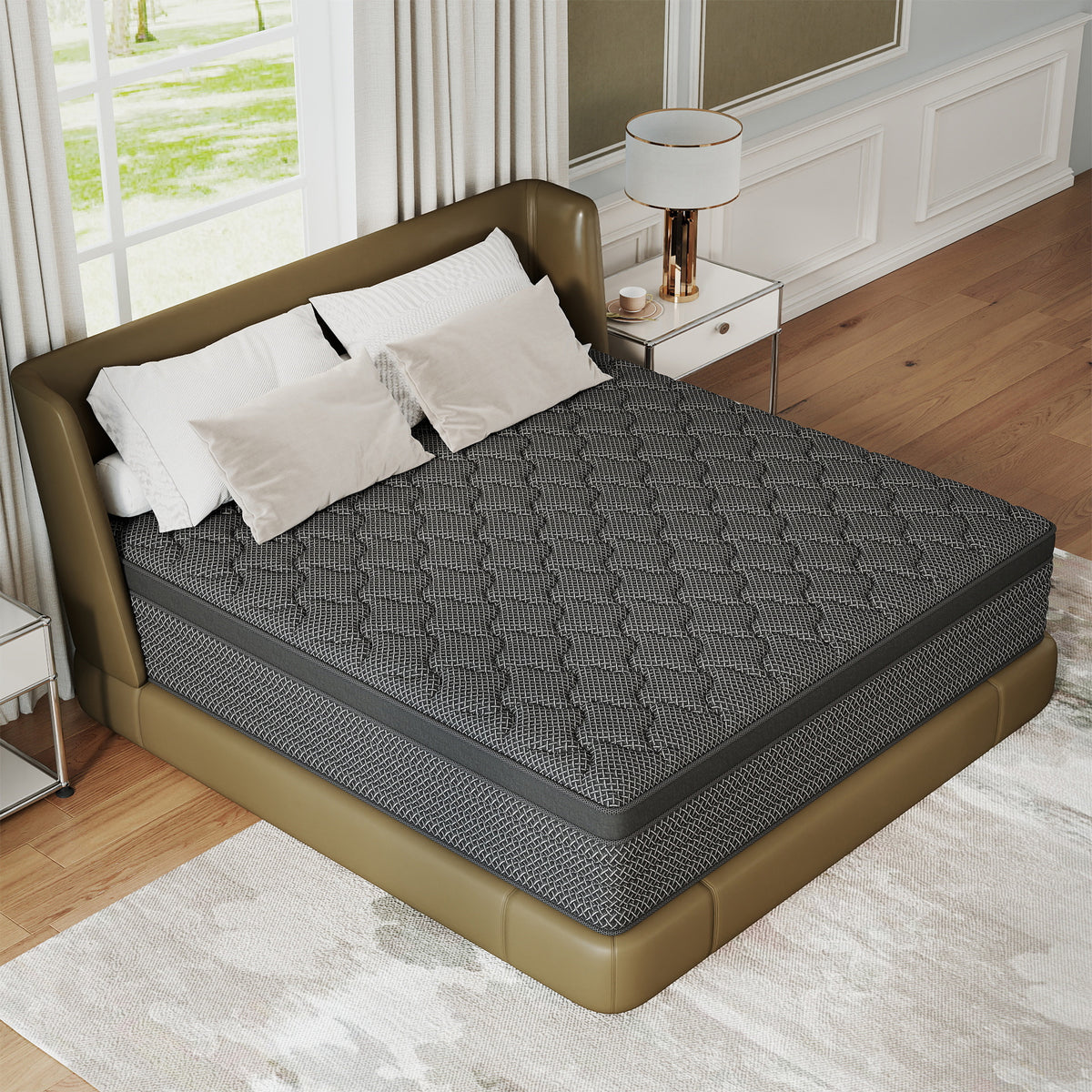 Mokiiya 12 inch Full Mattress, Gel Memory Foam & Spring Hybrid Mattresses Medium Comfort Full Size in a Box,Adult