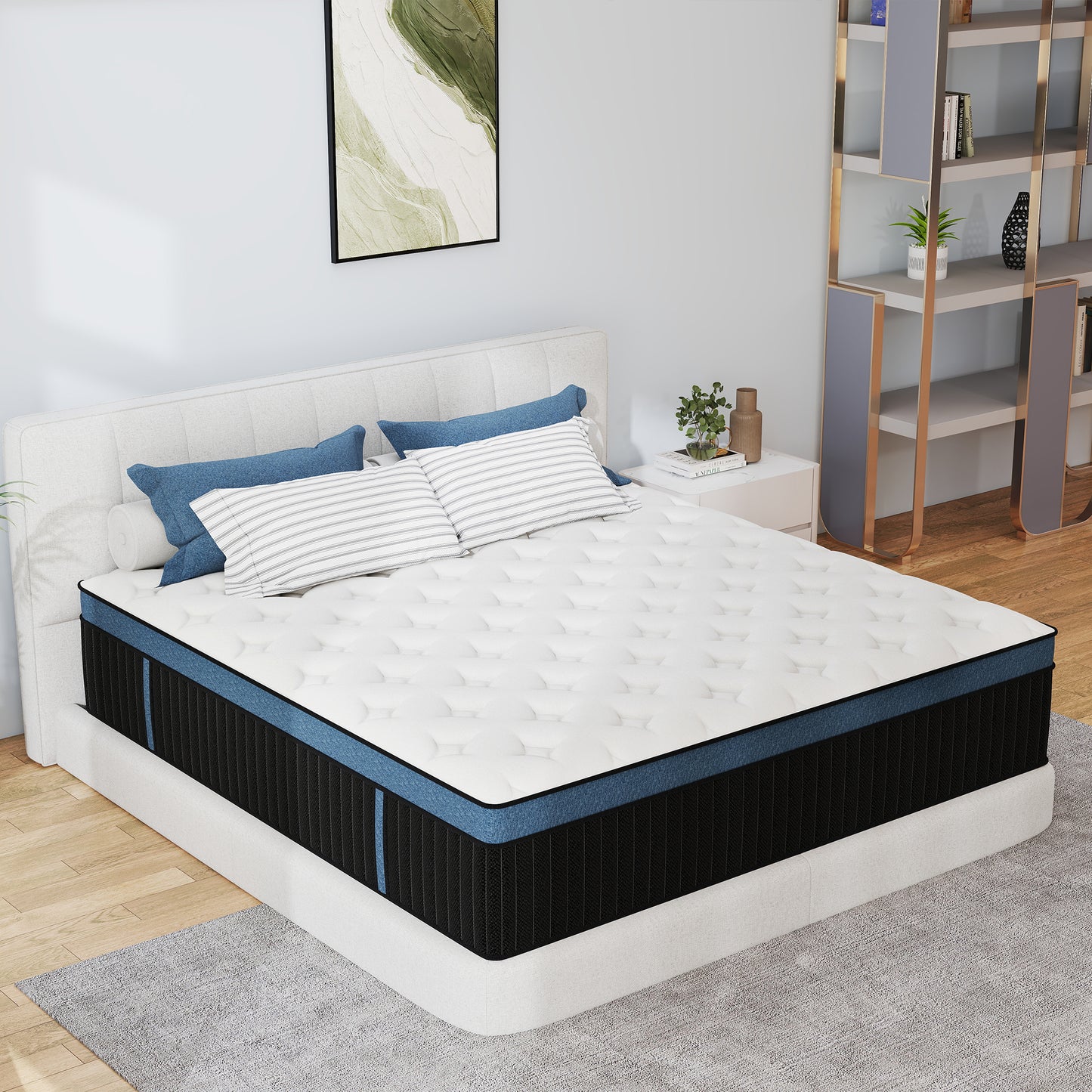 Yilicy 12/14 INCH TWIN FULL QUEEN KING ADULT MATTRESS WITH POCKET SPRING HYBRID MEMORY FOAM MEDIUM FIRM MATTRESS