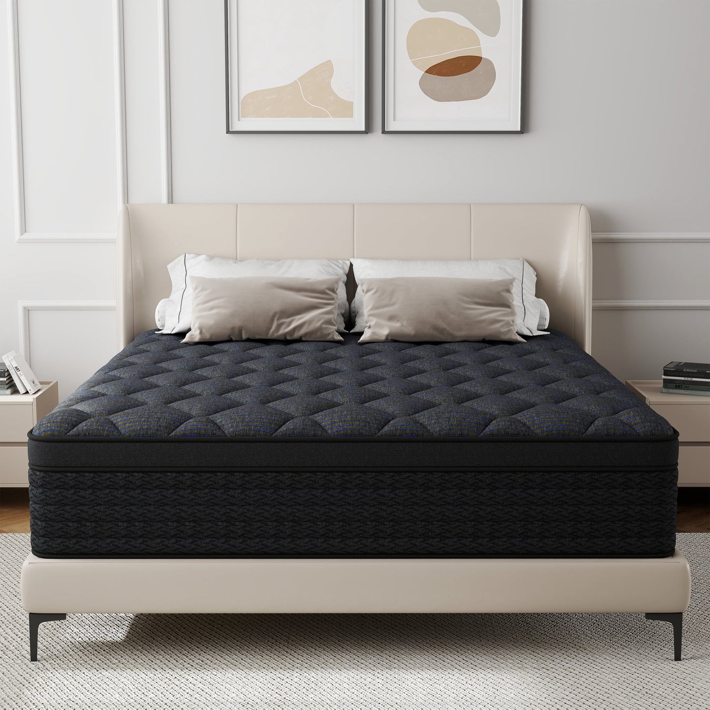 Mokiiya 12/14 INCH TWIN FULL QUEEN KING MATTRESS ,HYBRID MATTRESSES MEDIUM FIRM IN A BOX