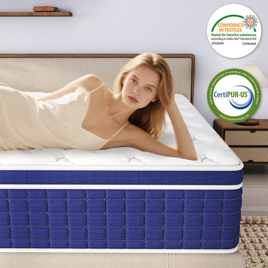 Kviwasha 12/14 INCH TWIN FULL QUEEN KING MATTRESS MEDIUM COMFORT TWIN SIZE FOR ADULT HYBRID MATTRESS IN A BOX
