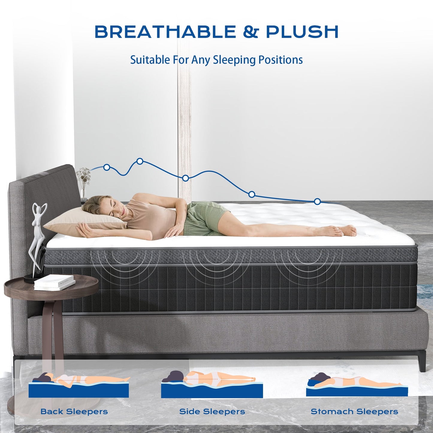 Mokiiya 10/12/14 INCH TWIN FULL QUEEN KING MATTRESS MEDIUM COMFORT TWIN SIZE FOR ADULT HYBRID MATTRESS IN A BOX