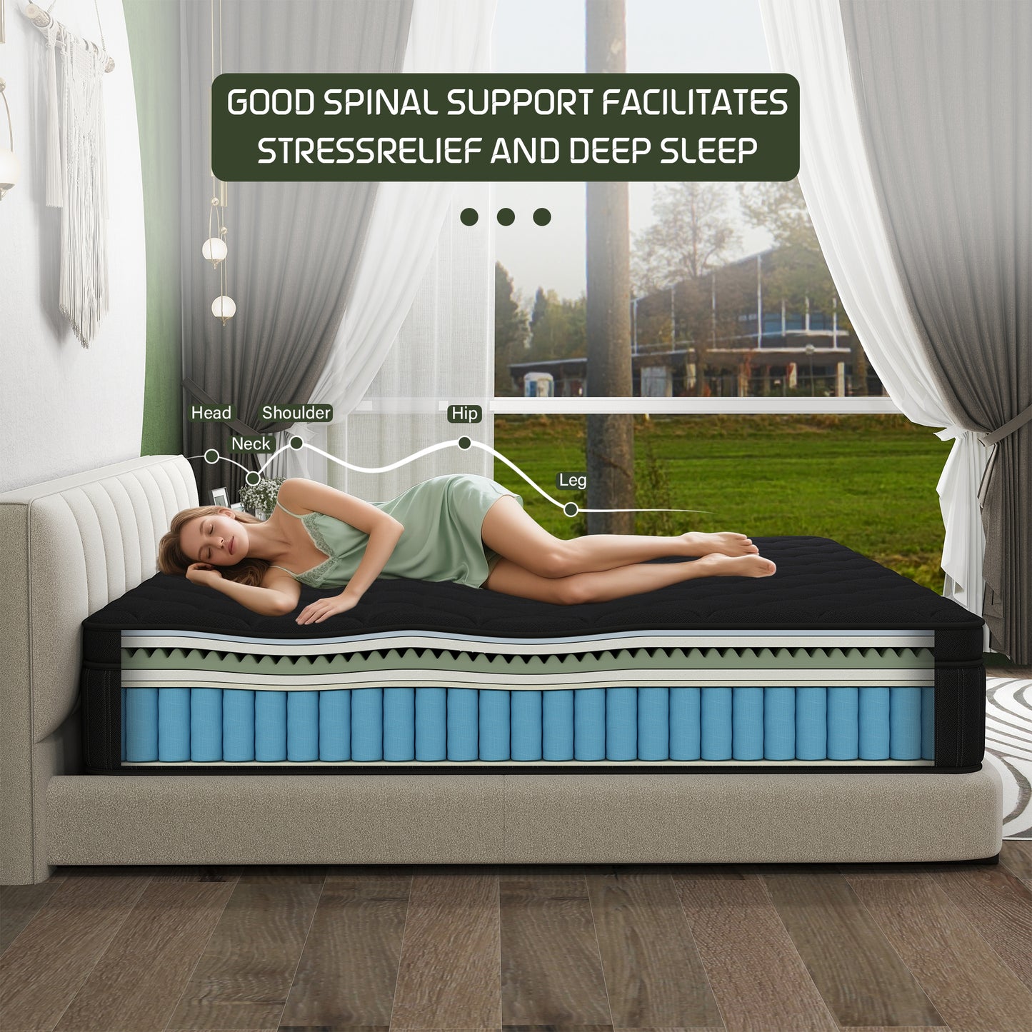 Kviwasha 12/14 INCH TWIN FULL QUEEN KING MATTRESS MEDIUM COMFORT TWIN SIZE FOR ADULT HYBRID MATTRESS IN A BOX