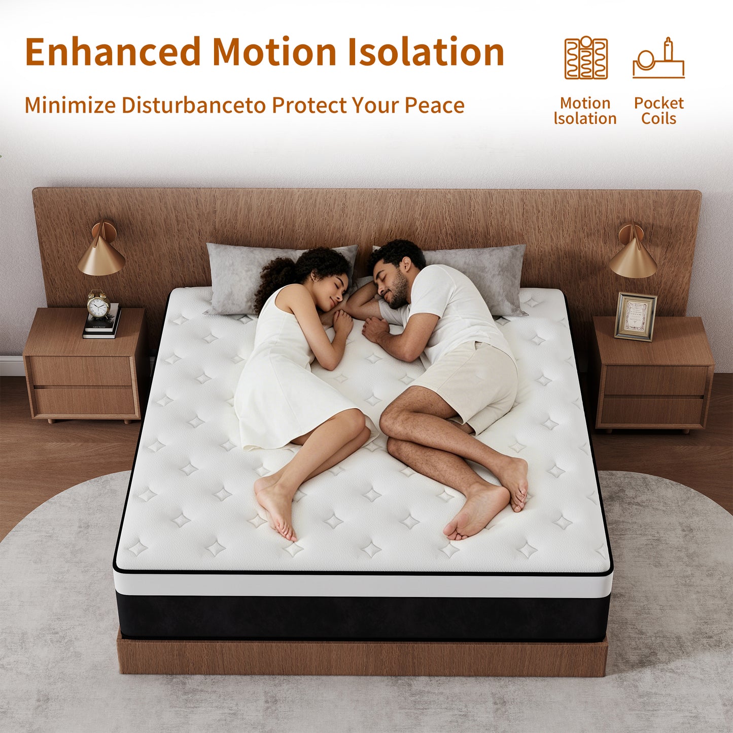 Mokiiya 8/10/12/14 INCH TWIN FULL QUEEN KING MATTRESS ,HYBRID MATTRESSES MEDIUM FIRM IN A BOX