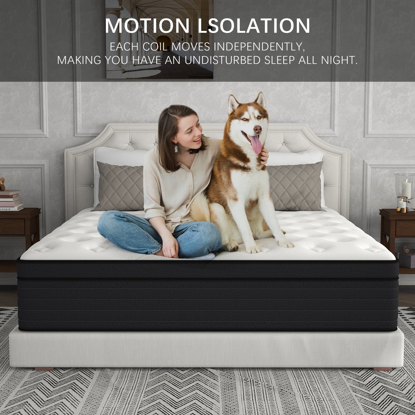 Kviwasha 10/12/14 INCH TWIN FULL QUEEN KING MATTRESS MEDIUM COMFORT TWIN SIZE FOR ADULT HYBRID MATTRESS IN A BOX