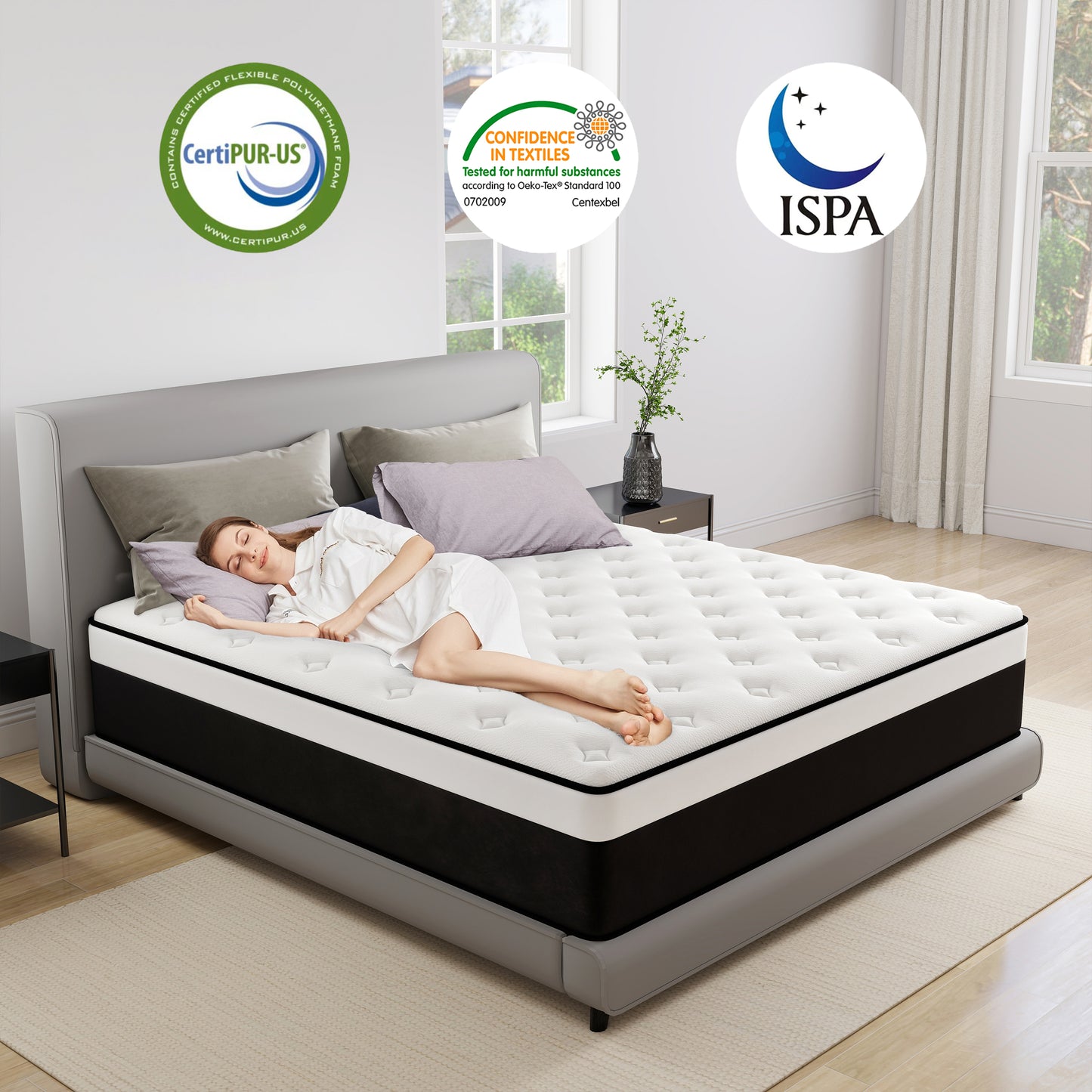 lemontalking 8/10/12 INCH TWIN FULL QUEEN KING MATTRESS ,HYBRID MATTRESSES MEDIUM FIRM IN A BOX