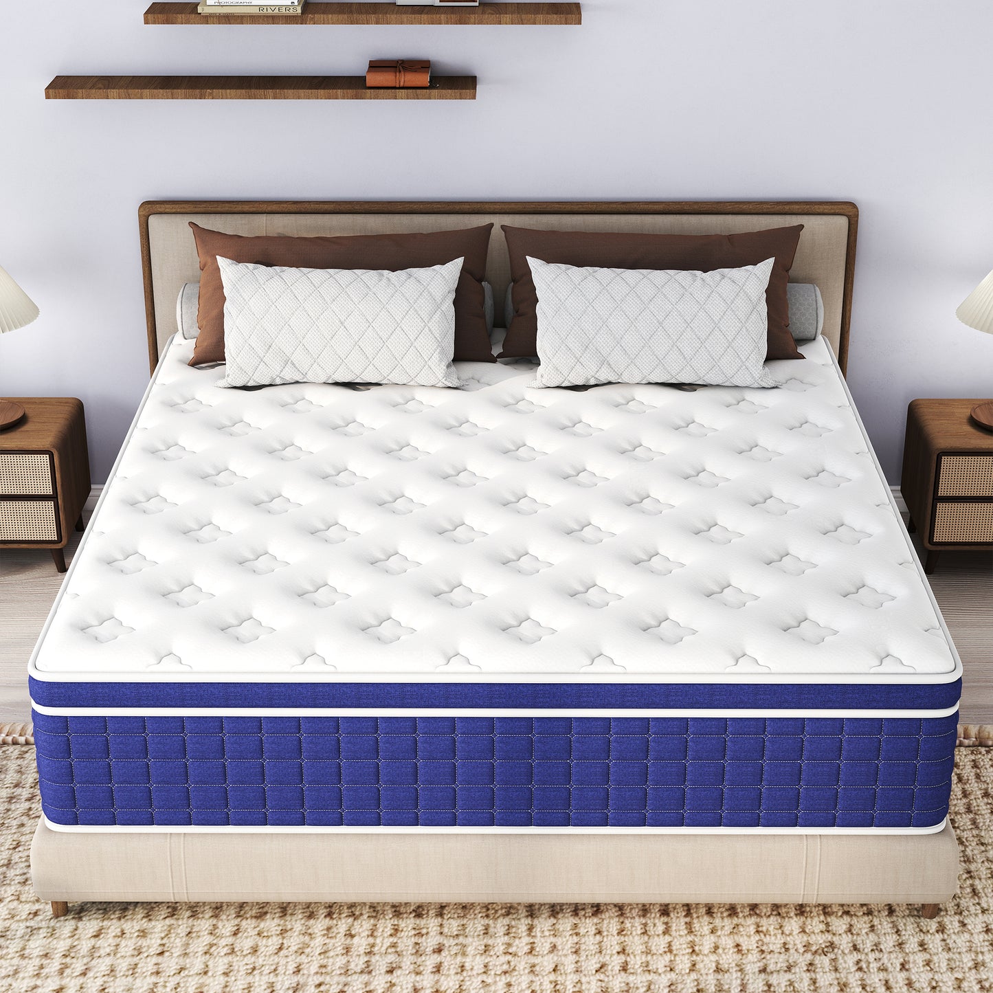Kviwasha 12/14 INCH TWIN FULL QUEEN KING MATTRESS MEDIUM COMFORT TWIN SIZE FOR ADULT HYBRID MATTRESS IN A BOX