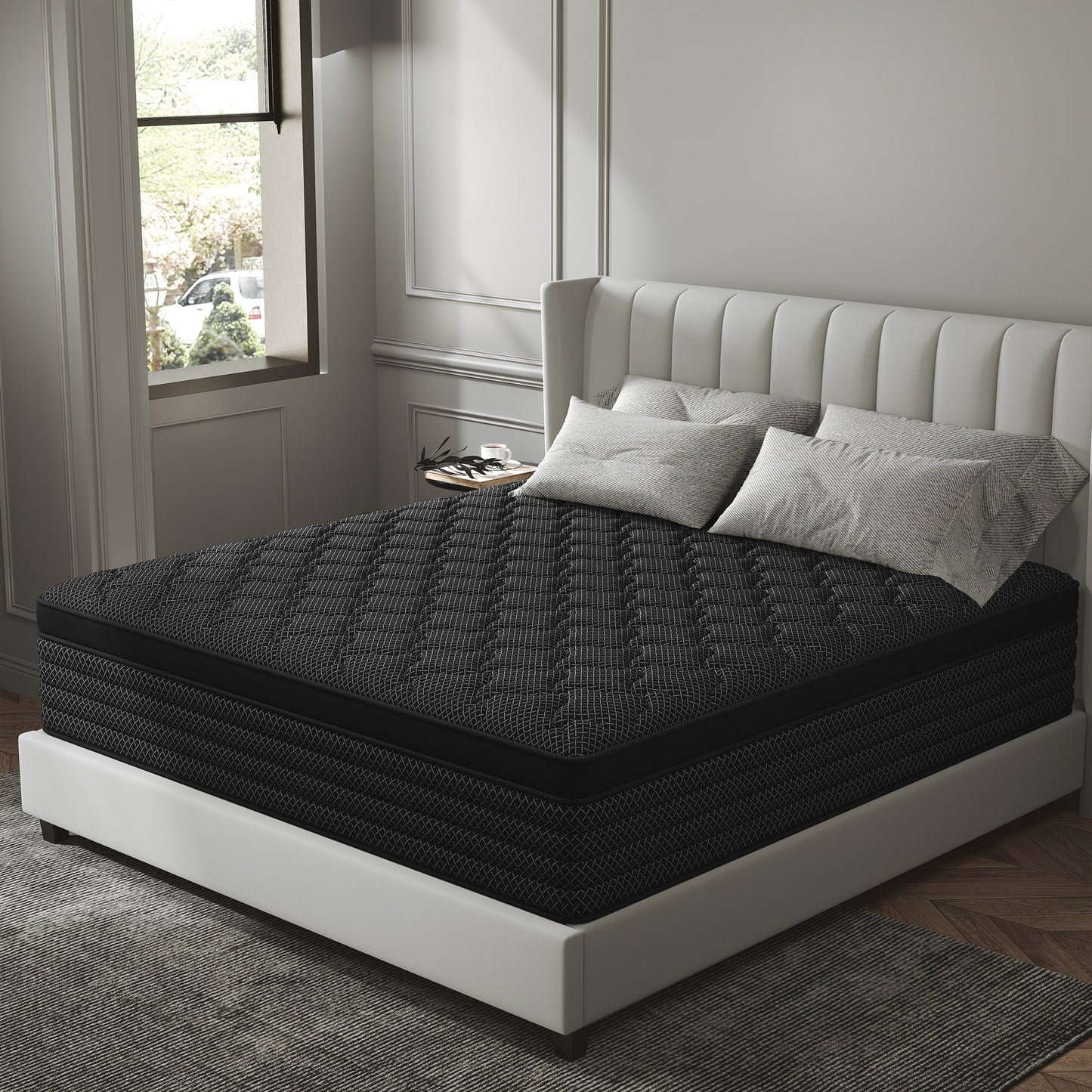 Kviwasha 12/14 INCH TWIN FULL QUEEN KING MATTRESS MEDIUM COMFORT TWIN SIZE FOR ADULT HYBRID MATTRESS IN A BOX