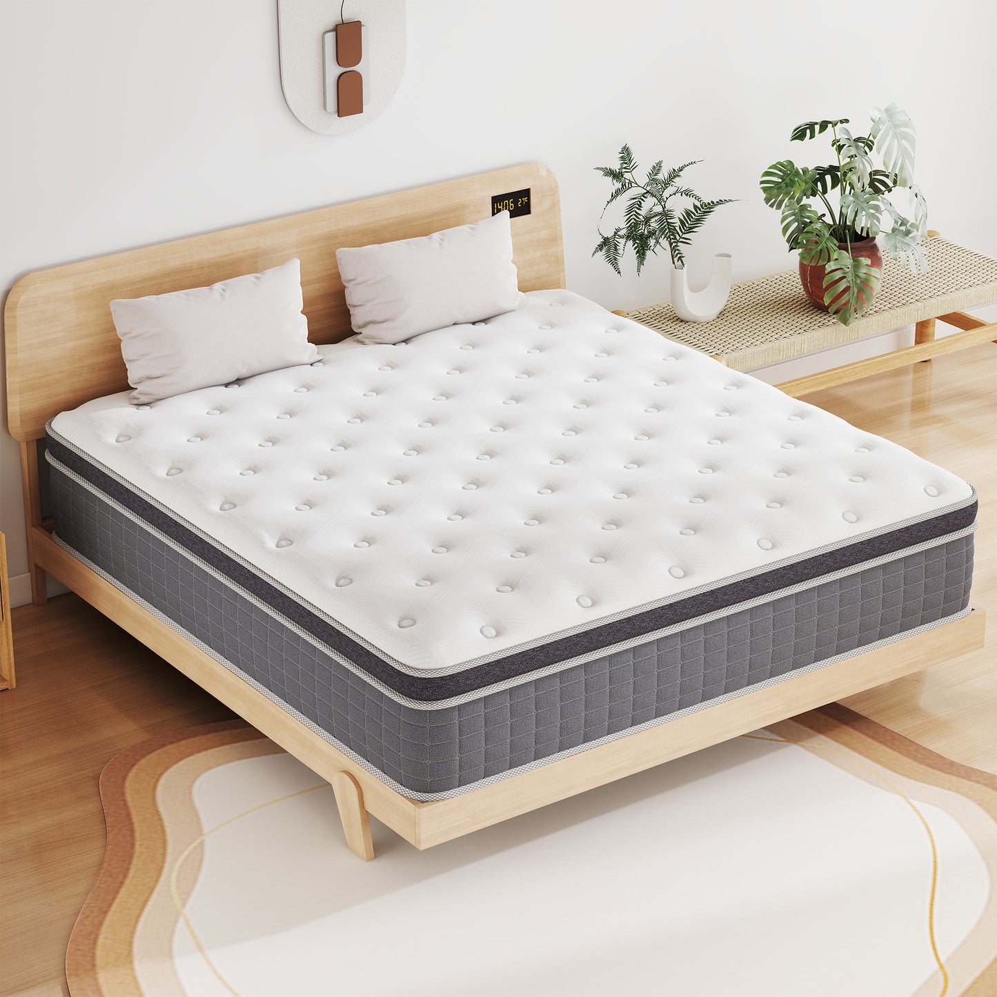 Yilicy 10/12/14 INCH TWIN FULL QUEEN KING ADULT MATTRESS WITH POCKET SPRING HYBRID MEMORY FOAM MEDIUM FIRM MATTRESS