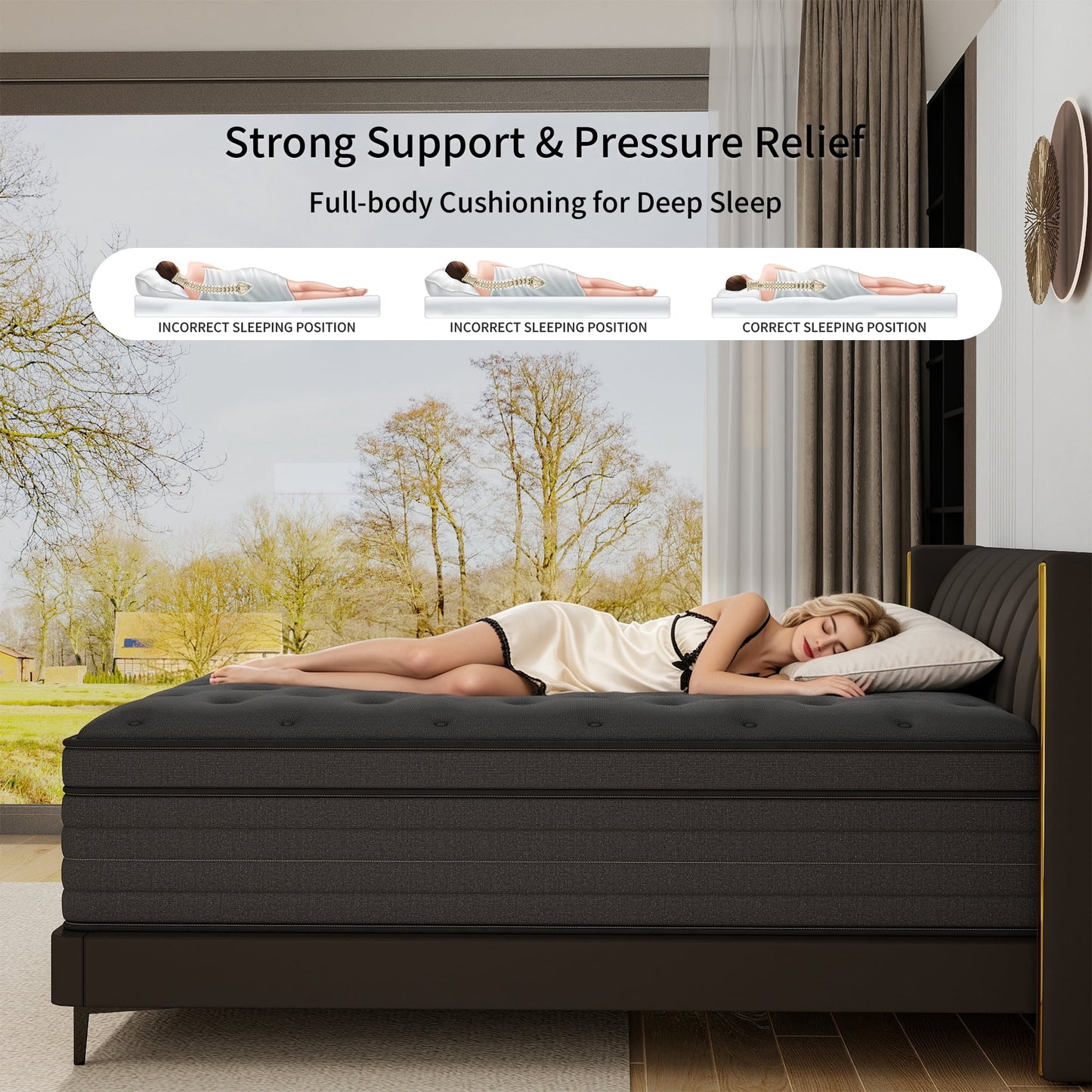 Mokiiya 8/10/12/14 INCH TWIN FULL QUEEN KING MATTRESS MEDIUM COMFORT TWIN SIZE FOR ADULT HYBRID MATTRESS IN A BOX
