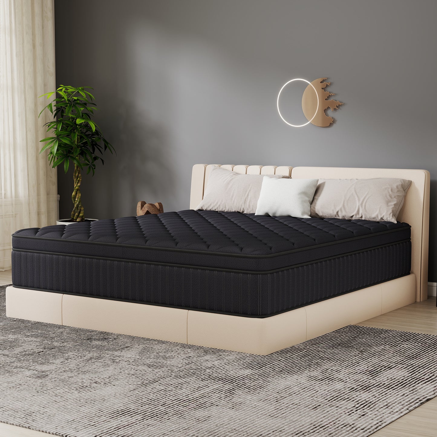 Yilicy 12/14 INCH TWIN FULL QUEEN KING ADULT MATTRESS WITH POCKET SPRING HYBRID MEMORY FOAM MEDIUM FIRM MATTRESS