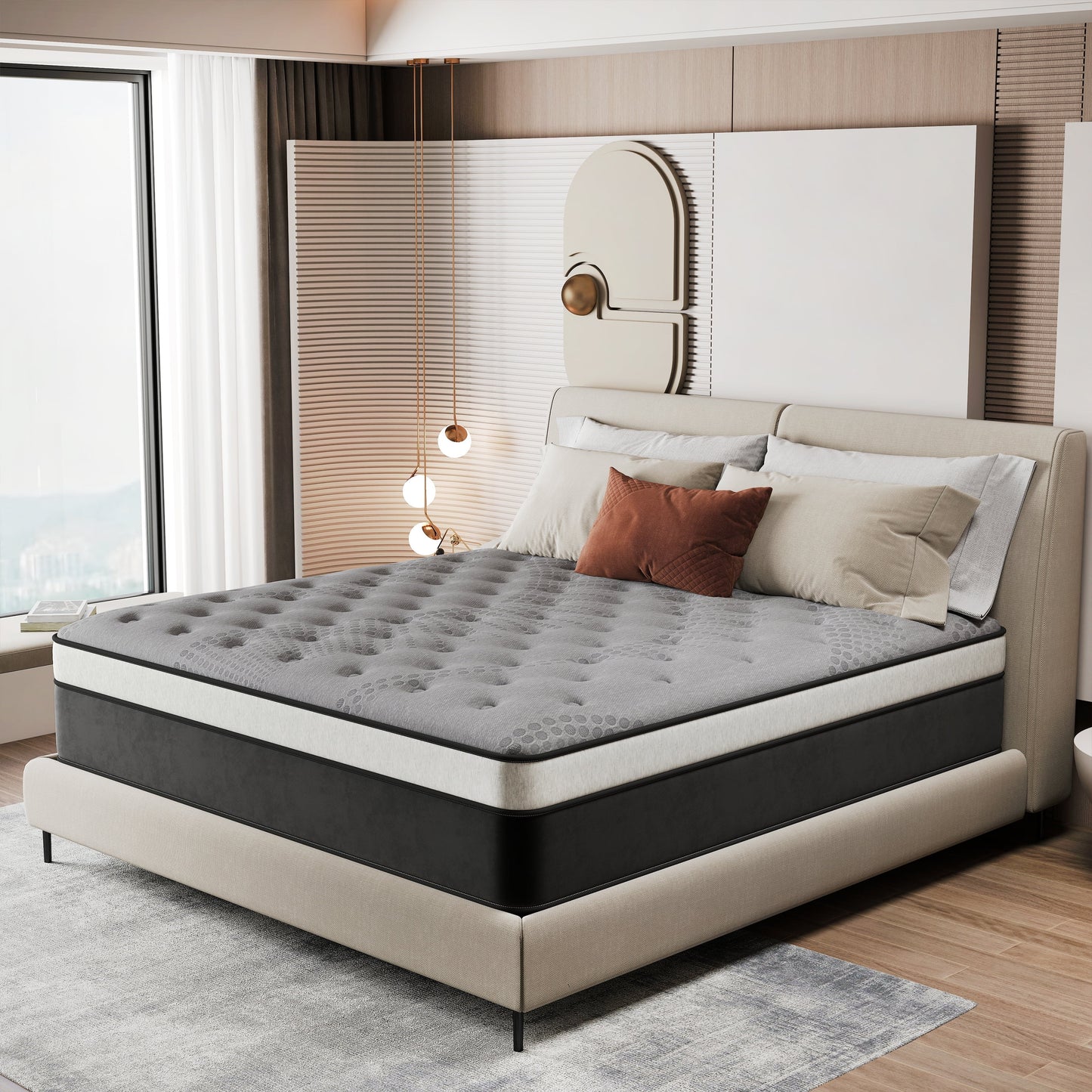 DalisTairy 12/14 INCH TWIN FULL QUEEN KING MATTRESS ,HYBRID MATTRESSES MEDIUM FIRM IN A BOX