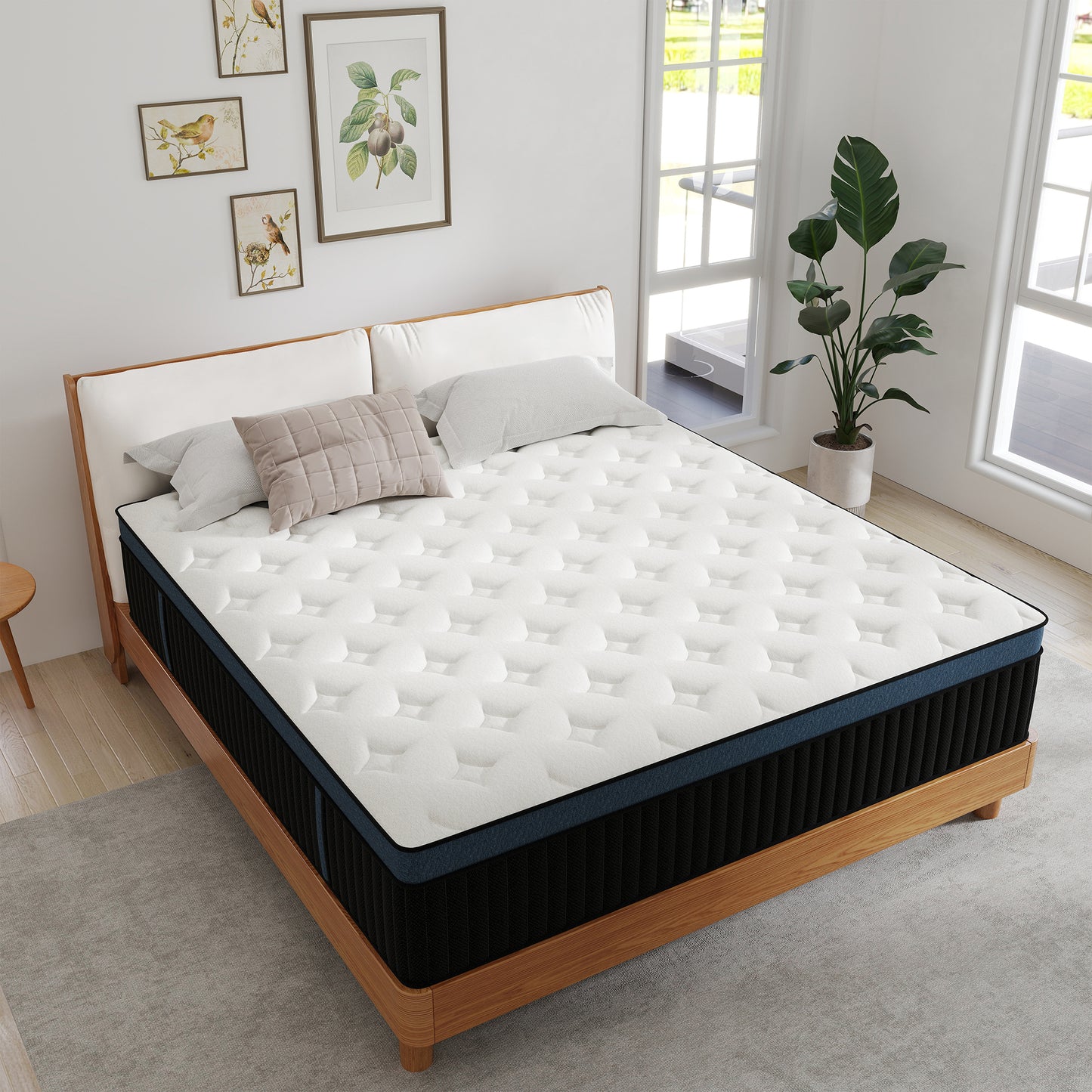 KVIWASHA TWIN FULL QUEEN KING MATTRESS 12/14 INCH MEMORY FOAM AND SPRING HYBRID MATTRESS IN A BOX PRESSURE RELIEF, BREATHABLE