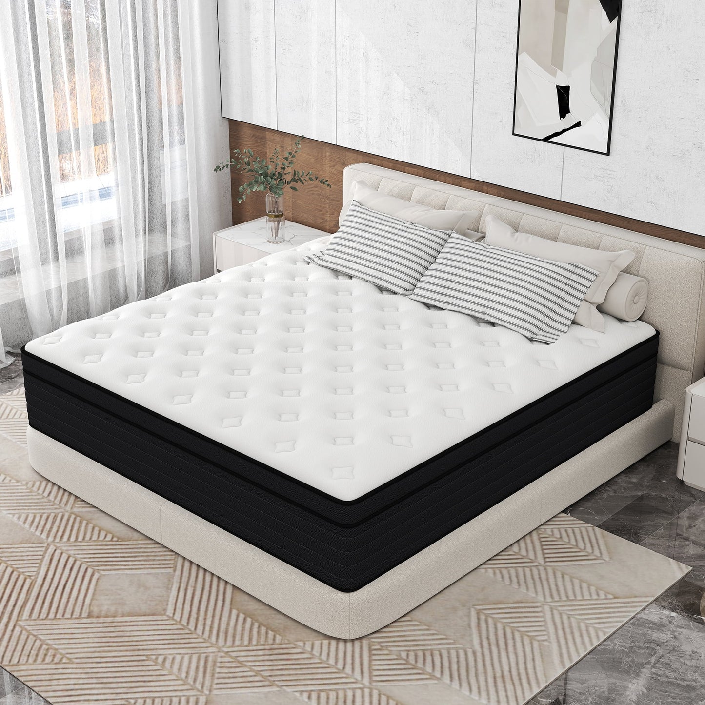 CICIMLU 8/10/12/14 INCH TWIN FULL QUEEN KING MATTRESS ,HYBRID MATTRESSES MEDIUM FIRM IN A BOX