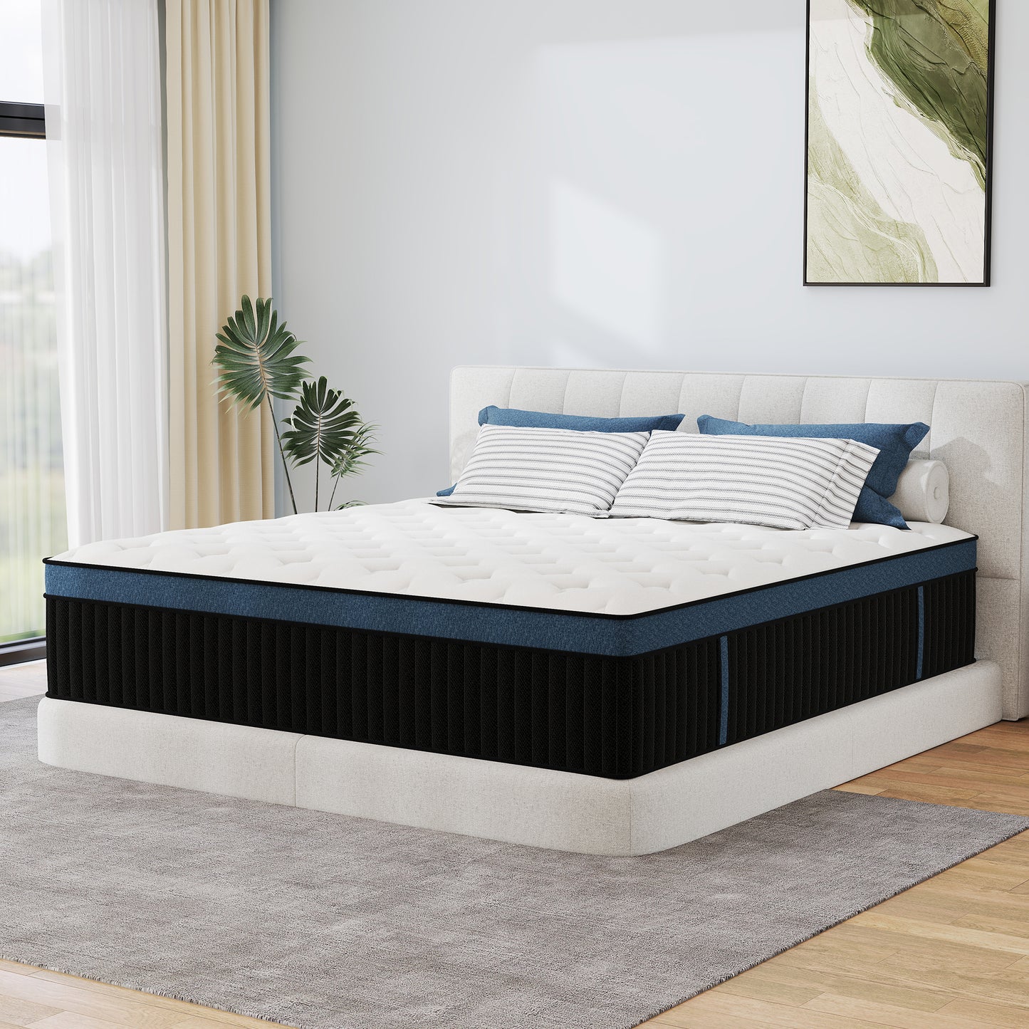 Yilicy 12/14 INCH TWIN FULL QUEEN KING ADULT MATTRESS WITH POCKET SPRING HYBRID MEMORY FOAM MEDIUM FIRM MATTRESS