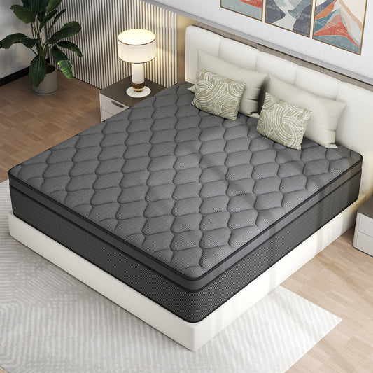 Yilicy 12/14 INCH TWIN FULL QUEEN KING ADULT MATTRESS WITH POCKET SPRING HYBRID MEMORY FOAM MEDIUM FIRM MATTRESS