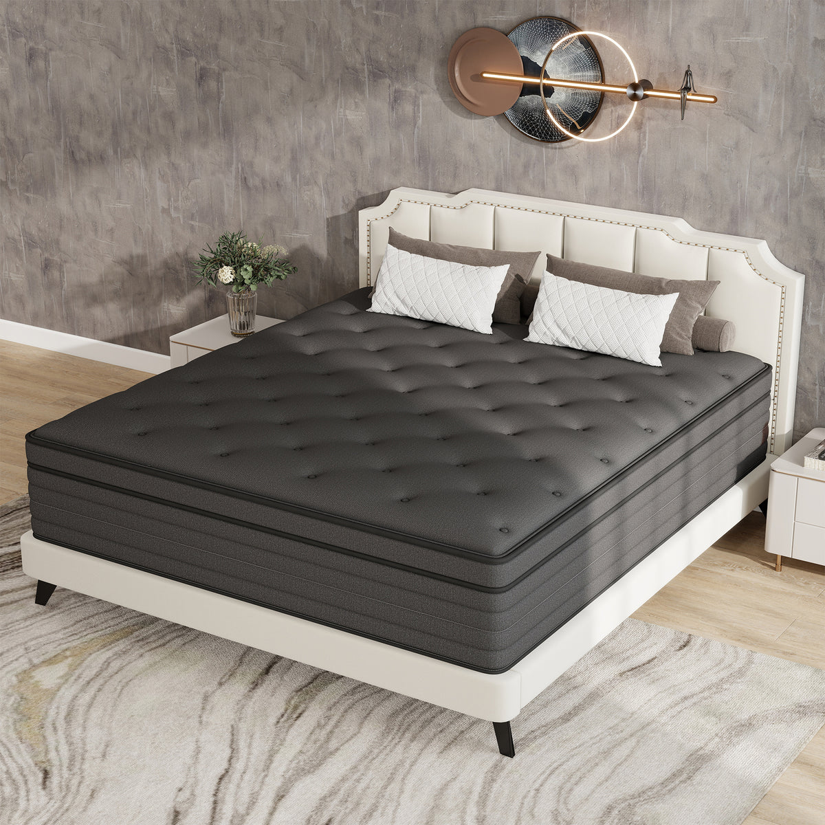 Mokiiya 14 inch Full Mattress, Gel Memory Foam & Spring Hybrid Medium Comfort Mattress in a Box