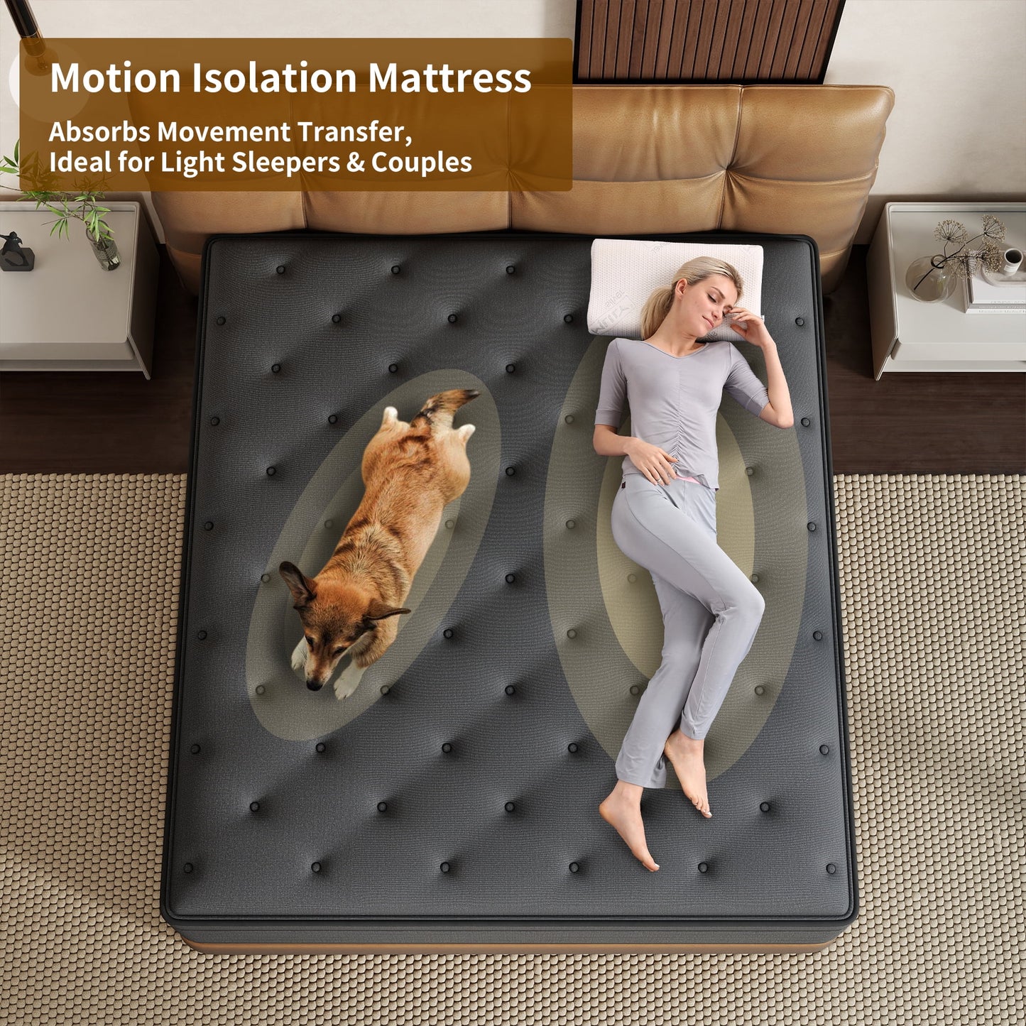 Mokiiya 12/14 INCH TWIN FULL QUEEN KING MATTRESS ,HYBRID MATTRESSES MEDIUM FIRM IN A BOX