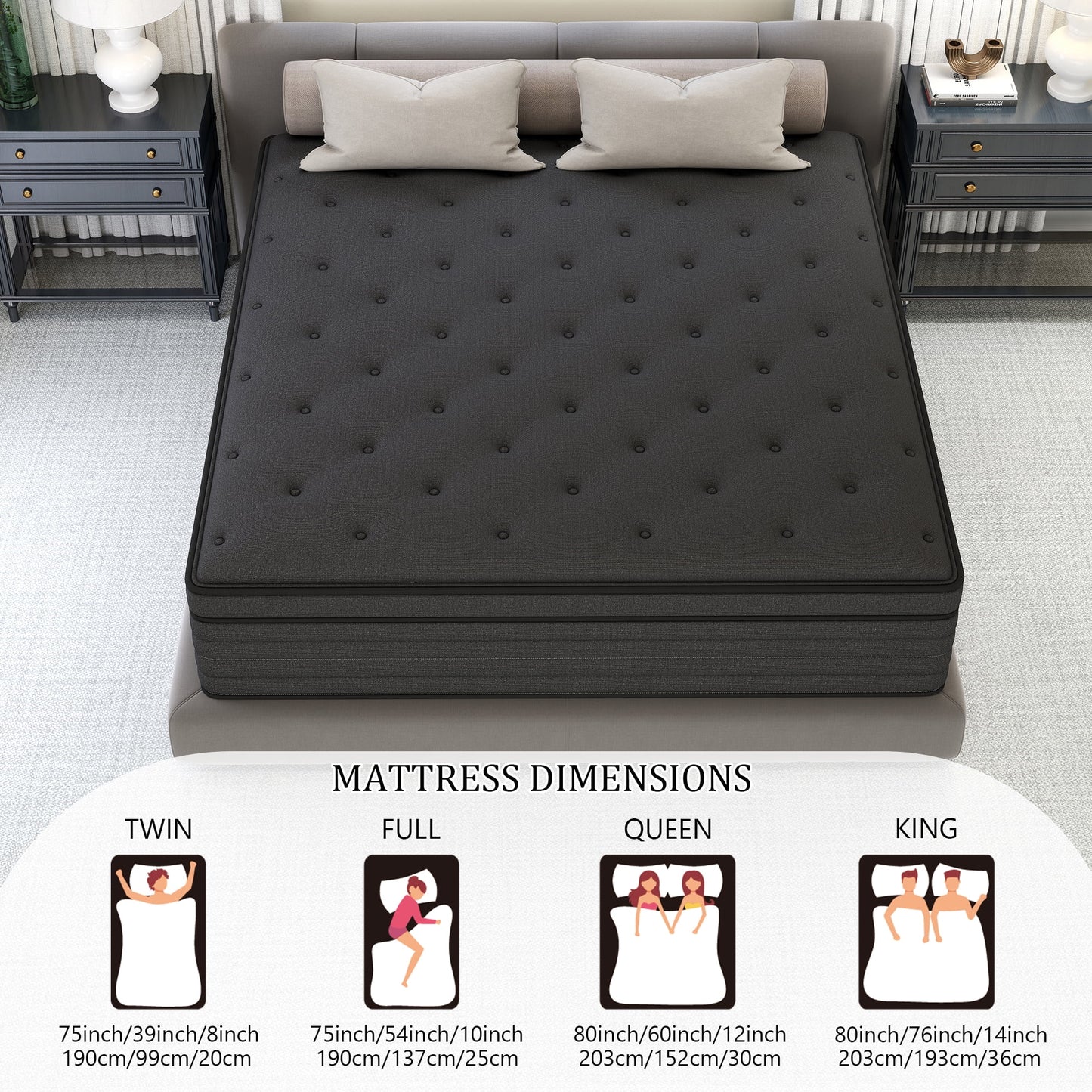 DalisTairy 12 INCH TWIN MATTRESS MEDIUM COMFORT TWIN SIZE FOR ADULT HYBRID MATTRESS IN A BOX
