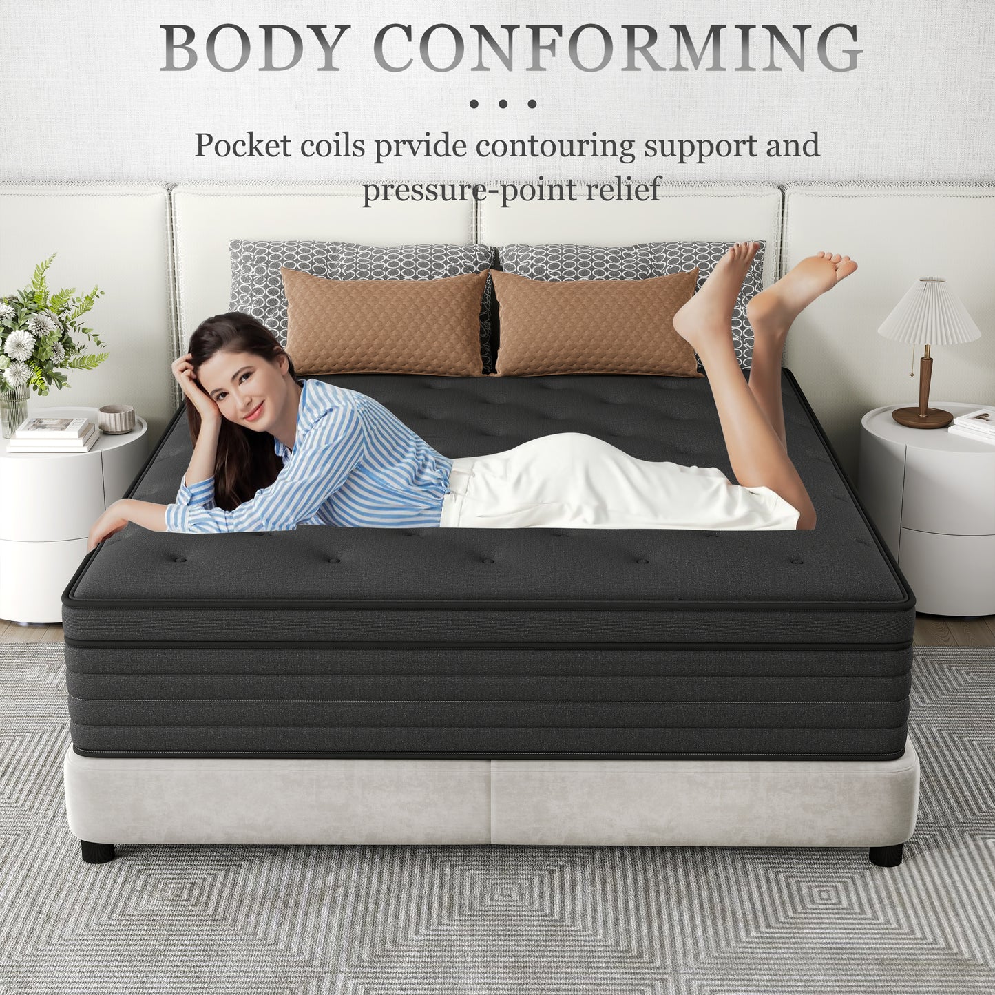 lemontalking 8/10 INCH TWIN FULL QUEEN KING MATTRESS ,HYBRID MATTRESSES MEDIUM FIRM IN A BOX