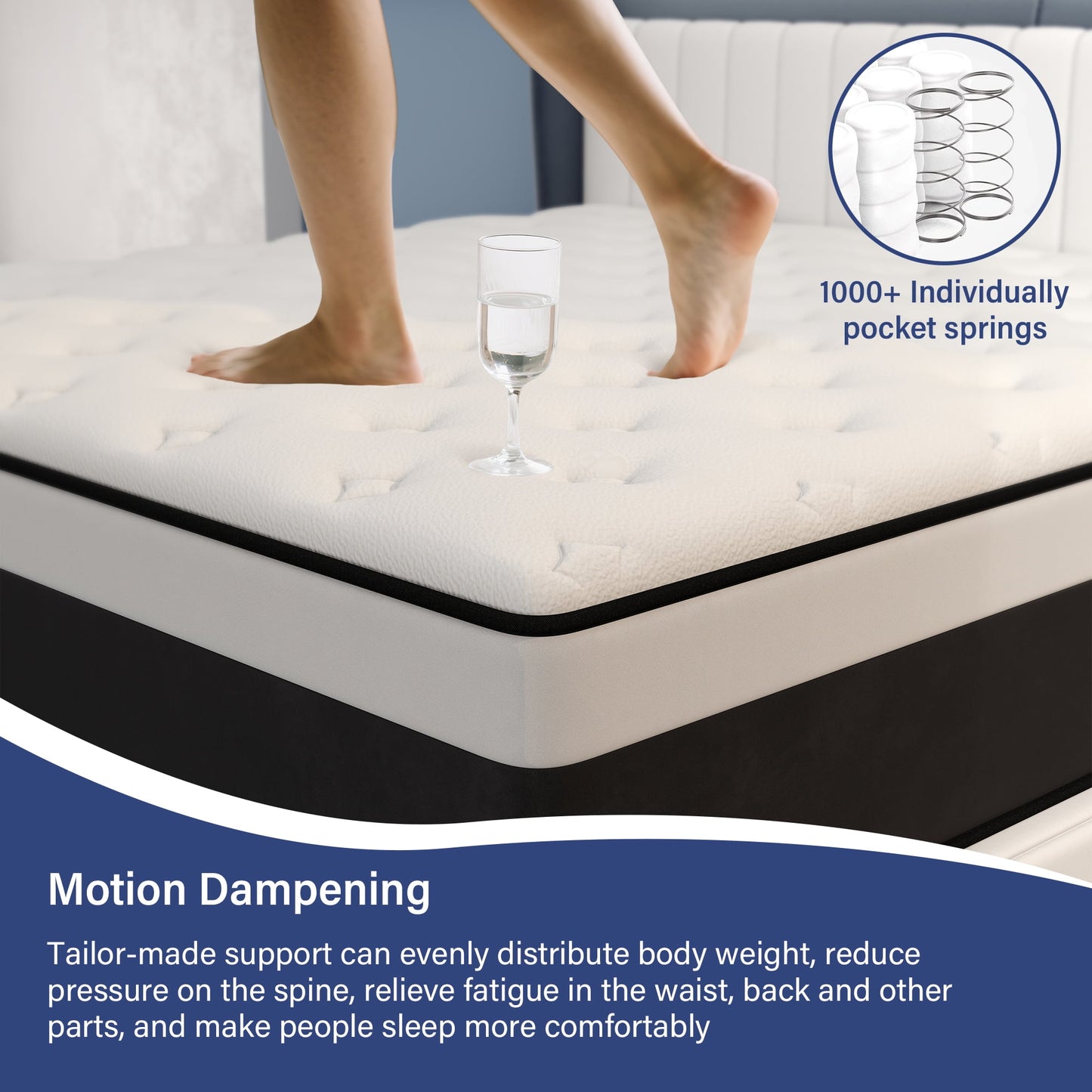 Mulinature 10/12/14 INCH TWIN FULL QUEEN KING SIZE MATTRESS MEDIUM COMFORT FULL SIZE FOR ADULT HYBRID MATTRESS IN A BOX