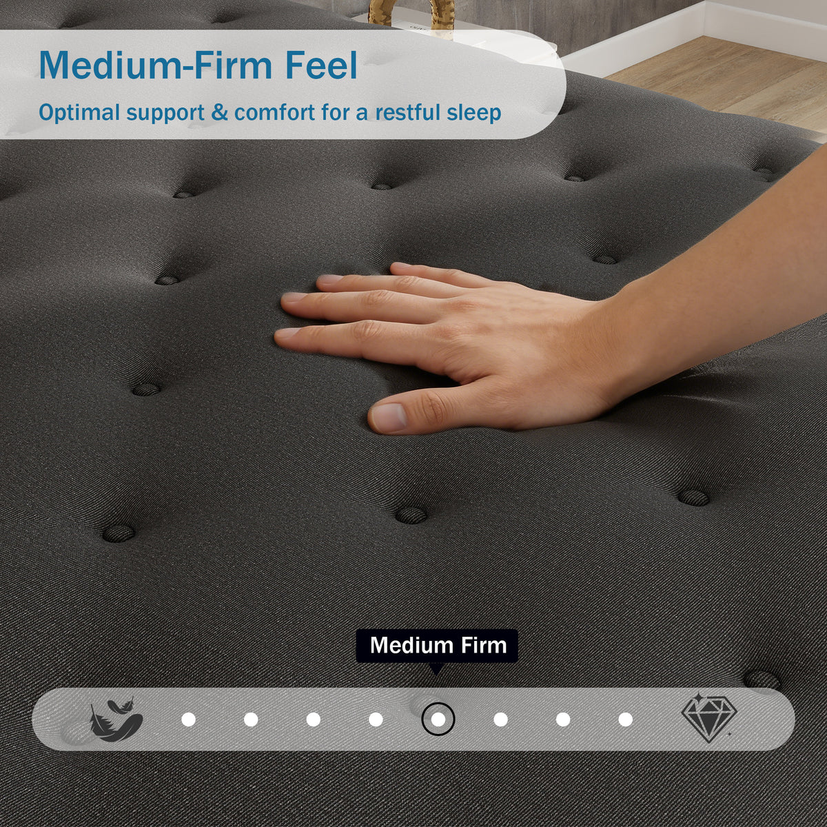 Mulinature 12/14 INCH TWIN FULL QUEEN KING MATTRESS ,HYBRID MATTRESSES MEDIUM FIRM IN A BOX