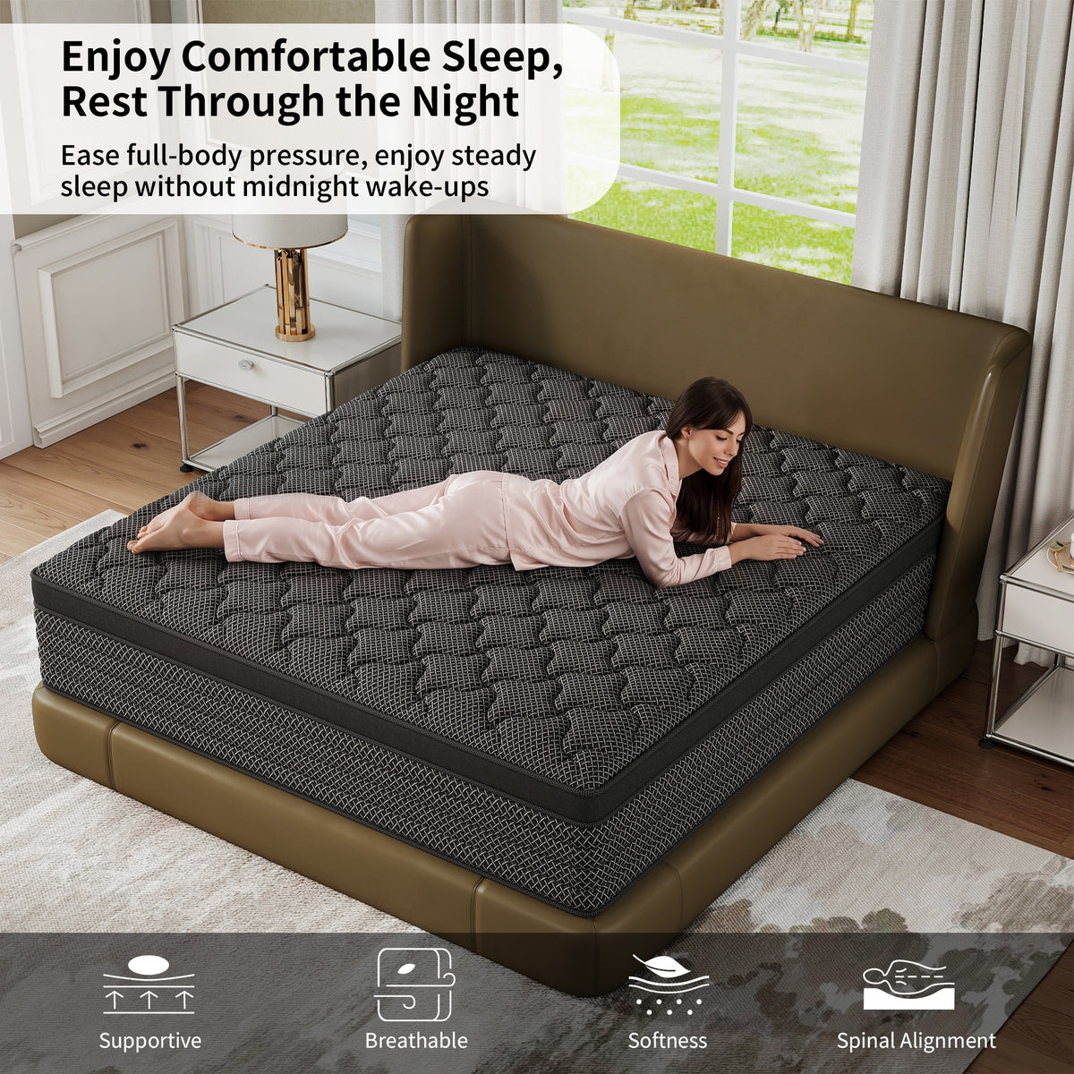 Mokiiya 12 inch Full Mattress, Gel Memory Foam & Spring Hybrid Mattresses Medium Comfort Full Size in a Box,Adult