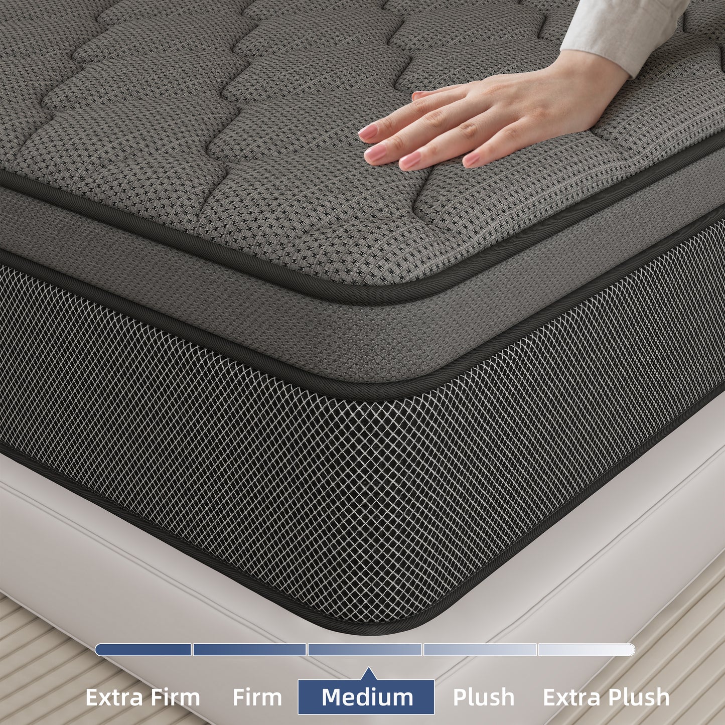 lemontalking 12/14 INCH TWIN FULL QUEEN KING MATTRESS ,HYBRID MATTRESSES MEDIUM FIRM IN A BOX