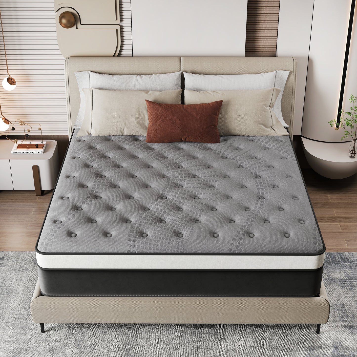 DalisTairy 12/14 INCH TWIN FULL QUEEN KING MATTRESS ,HYBRID MATTRESSES MEDIUM FIRM IN A BOX