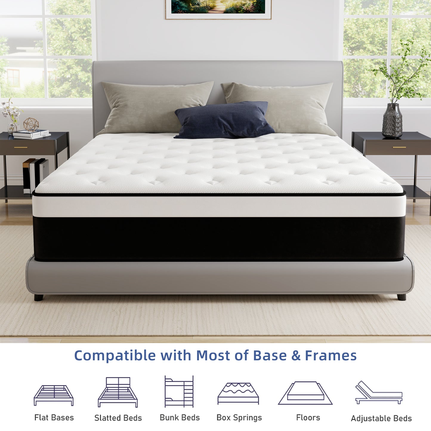 lemontalking 8/10/12 INCH TWIN FULL QUEEN KING MATTRESS ,HYBRID MATTRESSES MEDIUM FIRM IN A BOX