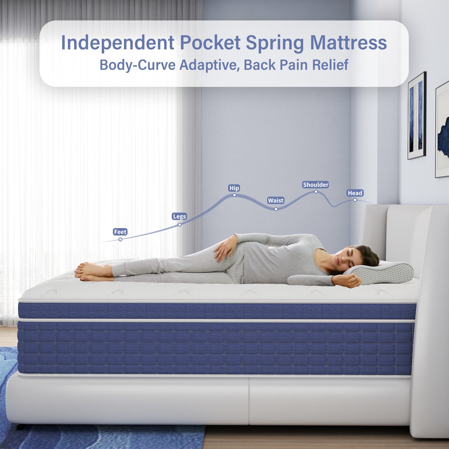 CICIMLU 12/14 INCH TWIN FULL QUEEN KING MATTRESS ,HYBRID MATTRESSES MEDIUM FIRM IN A BOX