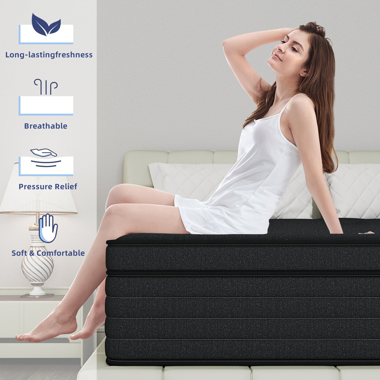 Yilicy 8/10/12/14 INCH TWIN FULL QUEEN KING ADULT MATTRESS WITH POCKET SPRING HYBRID MEMORY FOAM MEDIUM FIRM MATTRESS
