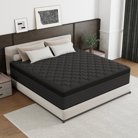 Abunitt 12/14 INCH TWIN FULL QUEEN KING MATTRESS MEDIUM COMFORT TWIN SIZE FOR ADULT HYBRID MATTRESS IN A BOX
