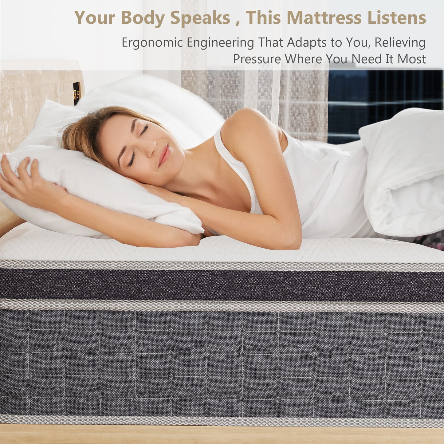 Yilicy 10/12/14 INCH TWIN FULL QUEEN KING ADULT MATTRESS WITH POCKET SPRING HYBRID MEMORY FOAM MEDIUM FIRM MATTRESS