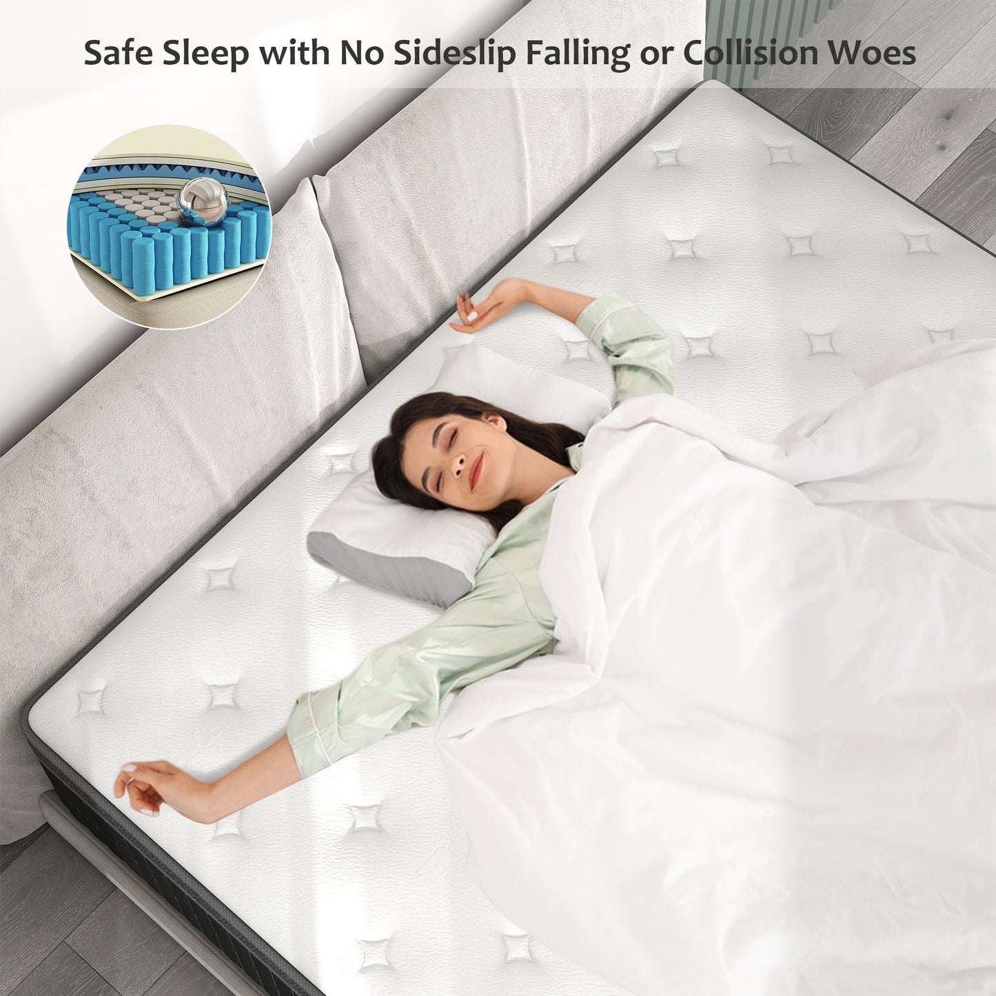Mulinature 10/12/14 INCH TWIN FULL QUEEN KING MATTRESS MEDIUM COMFORT TWIN SIZE FOR ADULT HYBRID MATTRESS IN A BOX