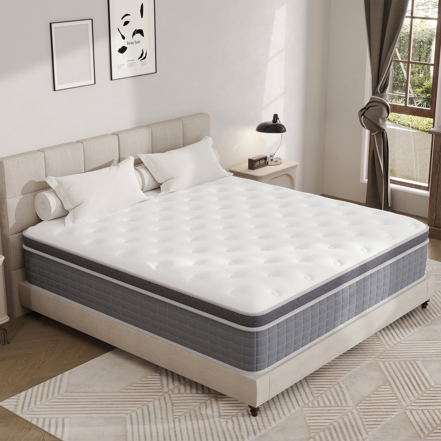 Yilicy 10/12/14 INCH TWIN FULL QUEEN KING ADULT MATTRESS WITH POCKET SPRING HYBRID MEMORY FOAM MEDIUM FIRM MATTRESS