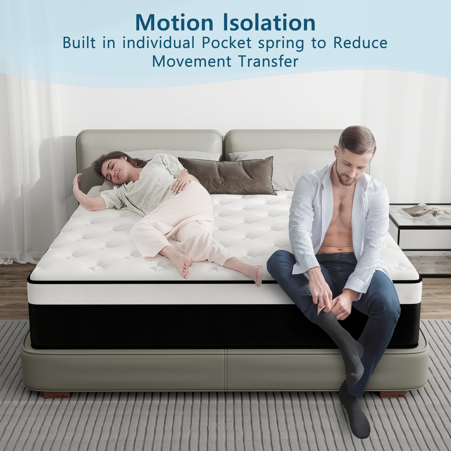 lemontalking 8/10/12/14 INCH TWIN FULL QUEEN KING MATTRESS ,HYBRID MATTRESSES MEDIUM FIRM IN A BOX