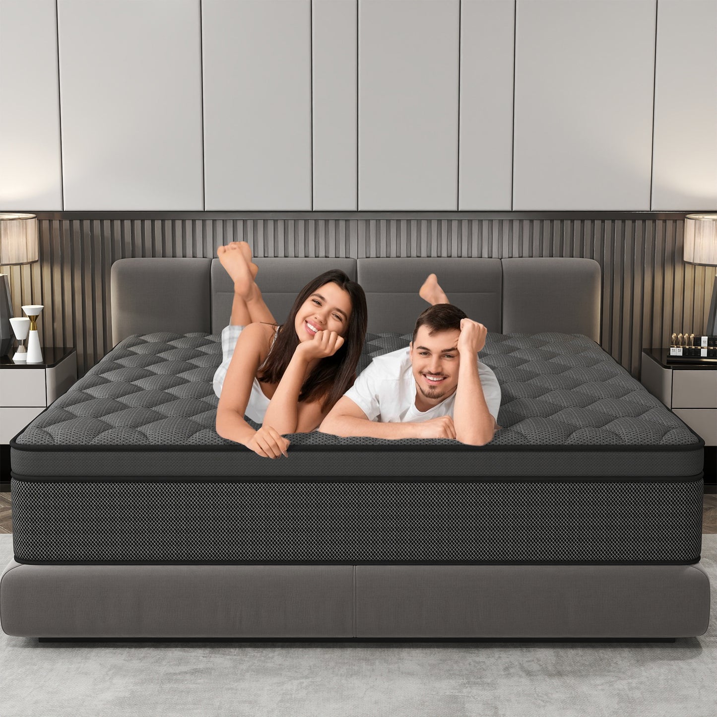 CICIMLU 14 INCH TWIN FULL QUEEN KING MATTRESS ,HYBRID MATTRESSES MEDIUM FIRM IN A BOX