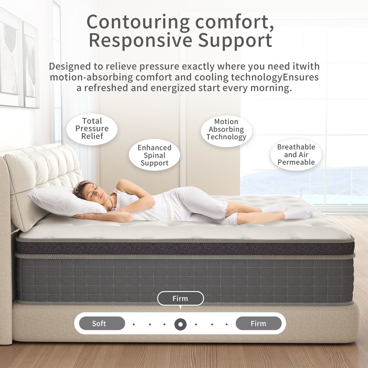 Mulinature 12 INCH TWIN MATTRESS MEDIUM COMFORT TWIN SIZE FOR ADULT HYBRID MATTRESS IN A BOX