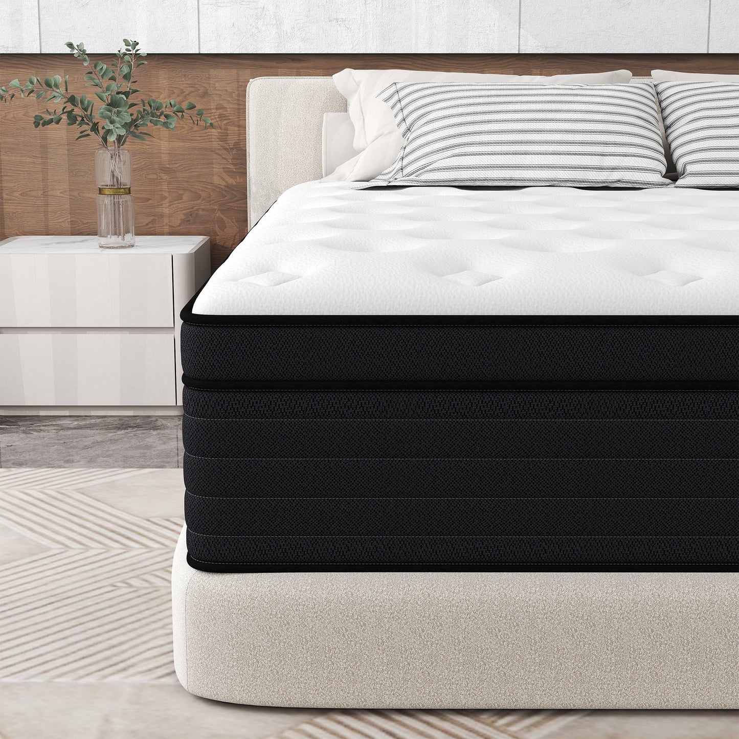 Abunitt 8/10/12/14 INCH TWIN FULL QUEEN KING MATTRESS MEDIUM COMFORT TWIN SIZE FOR ADULT HYBRID MATTRESS IN A BOX
