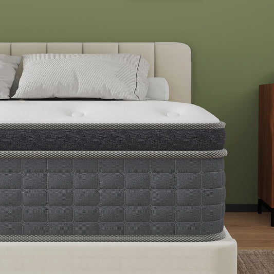 Abunitt 12/14 INCH TWIN FULL QUEEN KING MATTRESS MEDIUM COMFORT TWIN SIZE FOR ADULT HYBRID MATTRESS IN A BOX
