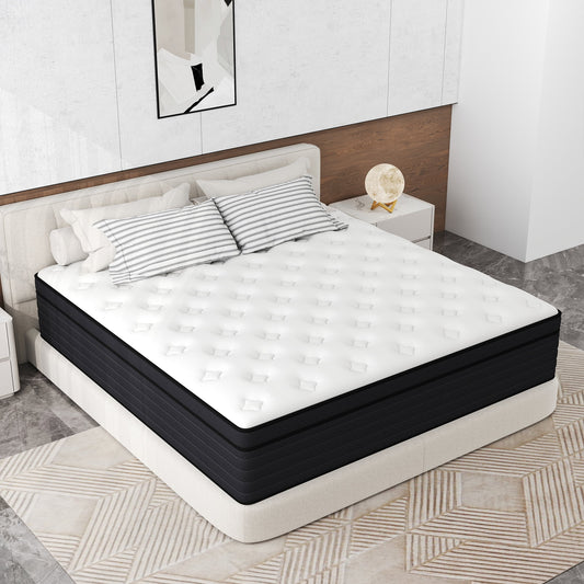 Abunitt 8/10/12/14 INCH TWIN FULL QUEEN KING MATTRESS MEDIUM COMFORT TWIN SIZE FOR ADULT HYBRID MATTRESS IN A BOX