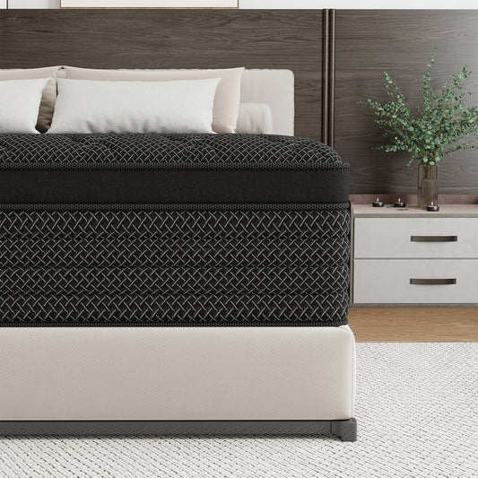 Abunitt 12/14 INCH TWIN FULL QUEEN KING MATTRESS MEDIUM COMFORT TWIN SIZE FOR ADULT HYBRID MATTRESS IN A BOX