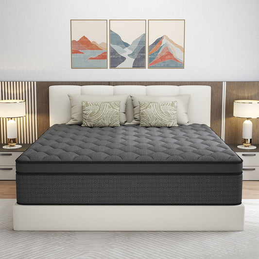 Abunitt 12/14 INCH TWIN FULL QUEEN KING MATTRESS MEDIUM COMFORT TWIN SIZE FOR ADULT HYBRID MATTRESS IN A BOX