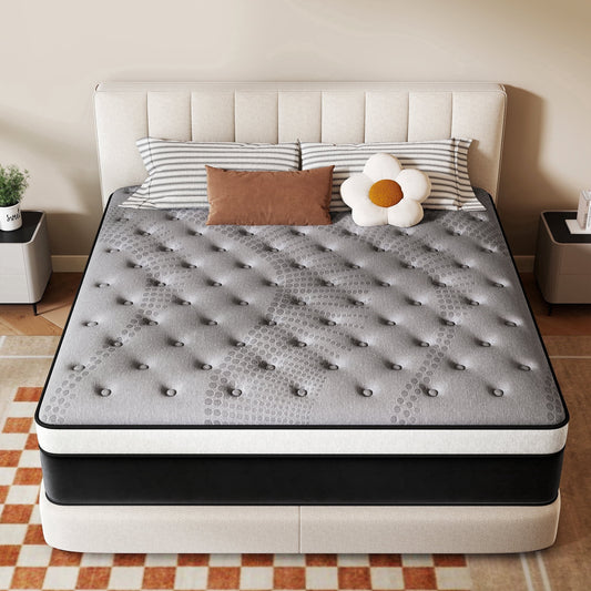 Abunitt 12/14 INCH TWIN FULL QUEEN KING MATTRESS MEDIUM COMFORT TWIN SIZE FOR ADULT HYBRID MATTRESS IN A BOX